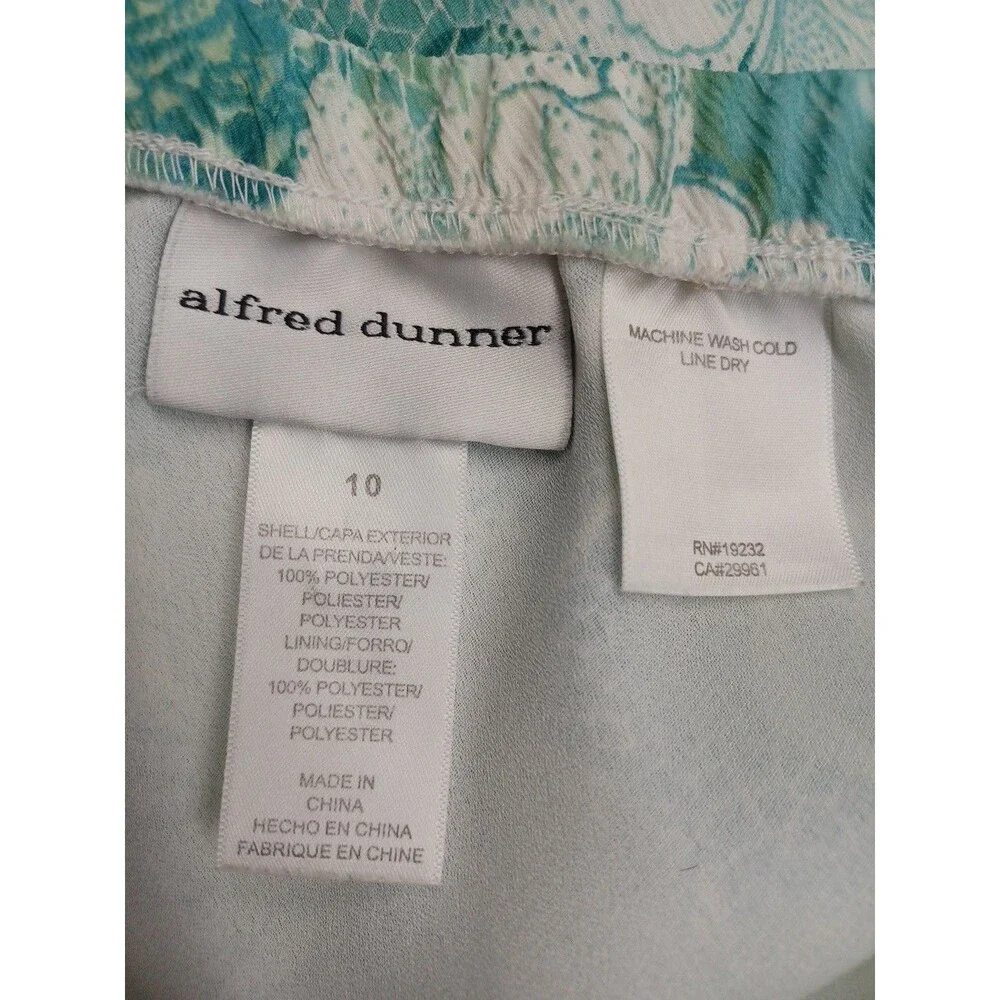 Vtg Alfred Dunner Skirt 10 Green Floral Ruffle Dainty Soft Girl Flowy Y2K